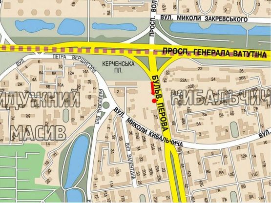 Схема рекламної площини за адресою Перова бул., 27, в сторону Освободителей пр.