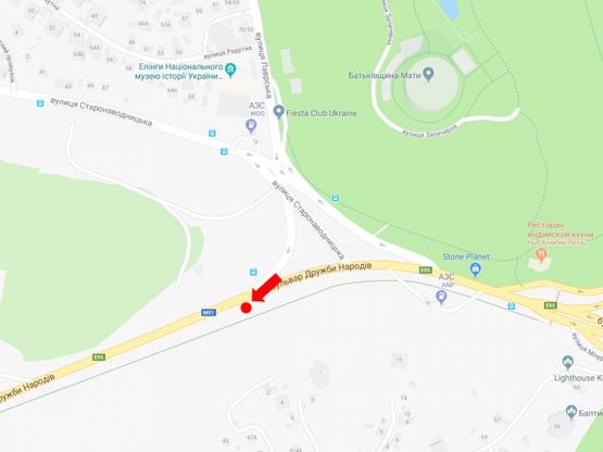 Схема рекламної площини за адресою Дружбы Народов бул. / ул. Старонаводницкая, на светофоре, в сторону бул. Украинки, ст.м. "Дружбы народов"