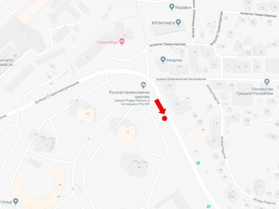 Схема рекламної площини за адресою Старонаводницкая ул., 8 А, в сторону бул. Дружбы Народов, моста Патона