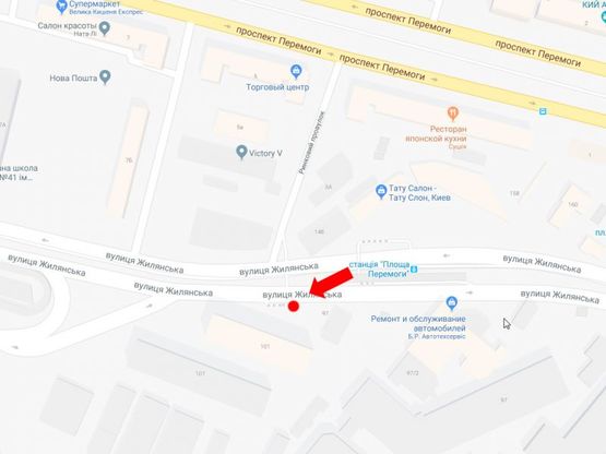 Схема рекламної площини за адресою Жилянская ул., 97, в сторону Борщаговская ул.