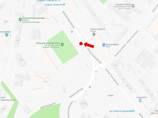 Схема рекламної площини за адресою Кирилловская ул. (бывш. Фрунзе ул.) / Подольский спуск, на светофоре, из центра