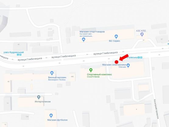 Схема рекламной плоскости по адресу Глубочицкая ул., 44, возле магазина "Flagman", супермаркета "Эльдорадо", в сторону ул. Черновола