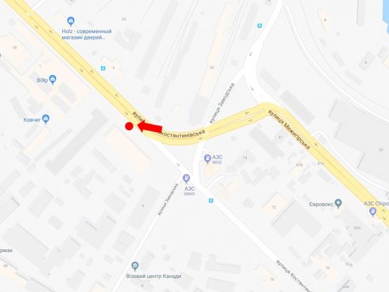 Схема рекламної площини за адресою Новоконстантиновская ул., 1 / ул. Электриков, за развязкой, в сторону Петровки