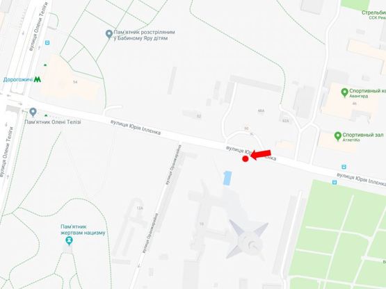 Схема рекламної площини за адресою Ильенко ул. (бывш. Мельникова ул.), 50, напротив, в сторону ст. м. «Дрогожичи»