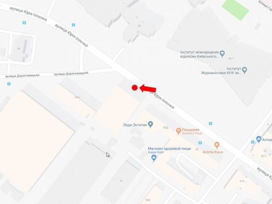Схема рекламной плоскости по адресу Ильенко ул. (бывш. Мельникова ул.), 83а, напротив КИМО, в сторону ст. м. "Дорогожичи"