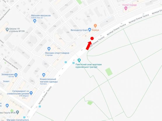 Схема рекламной плоскости по адресу Телиги ул., 41, в сторону ст. м. "Почайная"