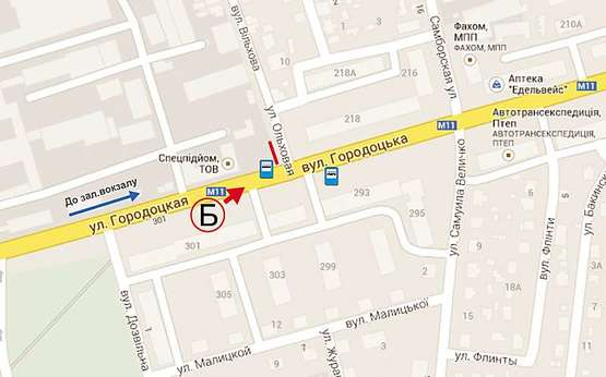 Схема рекламной плоскости по адресу Городоцька, 222 (сторона Б) в центр