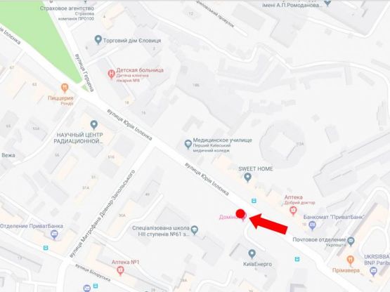 Схема рекламної площини за адресою Ильенко ул. (бывш. Мельникова ул.), 39, на светофоре, из центра