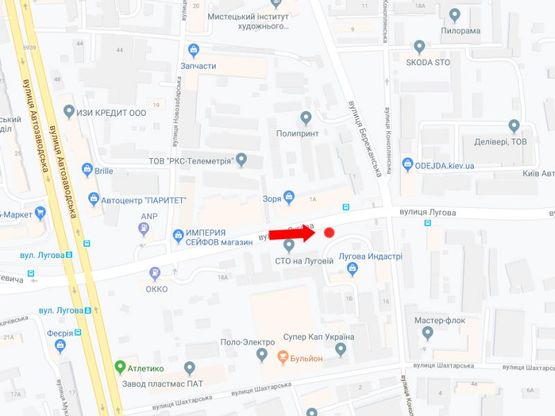 Схема рекламной плоскости по адресу Луговая ул. - ул. Бережанская, на светофоре, в сторону ТРЦ "Караван"