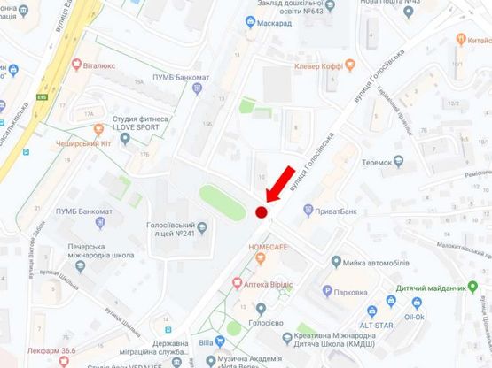 Схема рекламной плоскости по адресу Голосеевская ул., 9, напротив, в сторону ст.м. "Голосеевская"