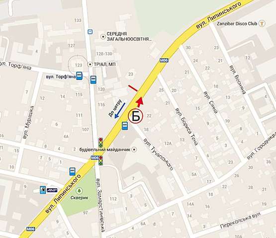 Схема рекламной плоскости по адресу Липинського 23 ст. Б