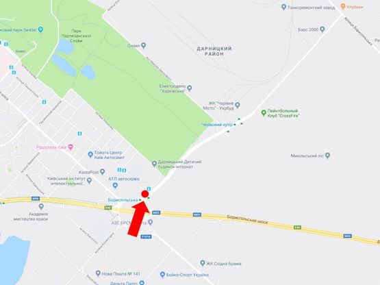 Схема рекламної площини за адресою Старобориспольская - пл. Харьковская, разделитель, ст.м. "Бориспольская", в сторону ст.м."Красный Хутор"