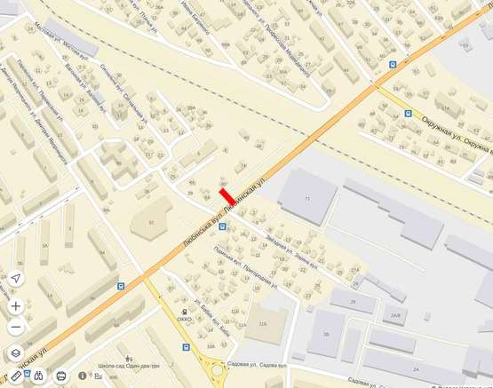 Схема рекламной плоскости по адресу Любінська (магазин "Меблі") ст. Б