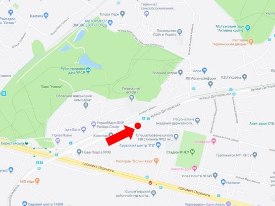 Схема рекламної площини за адресою Дегтяревская ул. 51, на светофоре, в сторону ул. Телиги