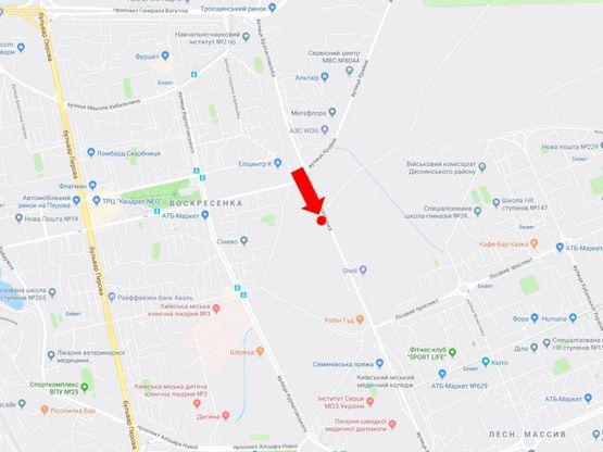 Схема рекламной плоскости по адресу Братиславская ул. - ул. Крайняя (300 м.), в сторону ст. м. "Черниговская"