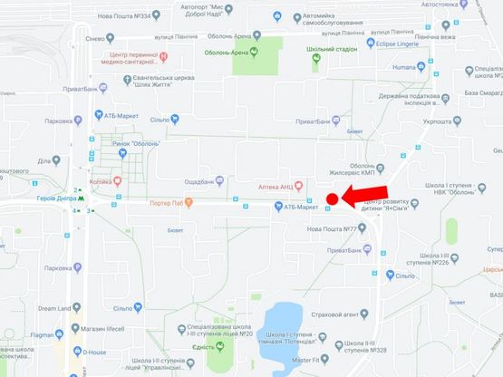 Схема рекламної площини за адресою Героев Днепра ул., 71, в сторону ст.м. "Героев Днепра"