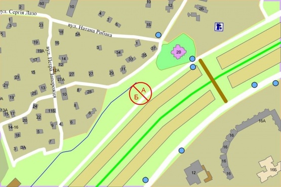 Схема рекламной плоскости по адресу Оноре де Бальзака, рух в напрямку від проспекту Генерала Ватутіна (за 400 метрів  від вул.К.Маркса)