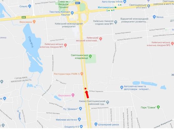 Схема рекламної площини за адресою Кольцевая дорога - ул. Победы, разделитель, в сторону пр. Победы