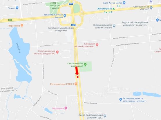 Схема рекламної площини за адресою Кольцевая дорога, 200 м. от заправки "Shell", в сторону ТЦ "Диамант", "4Room", пр. Курбаса