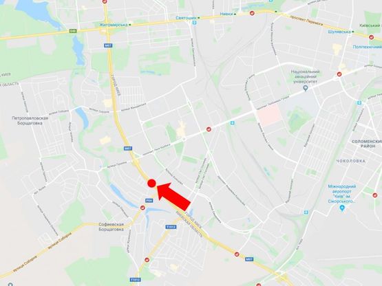 Схема рекламної площини за адресою Кольцевая дорога - ул. Литвиненко-Вольгемут, разделитель, поворот на Софиевскую Борщаговку, в сторону пр. Победы