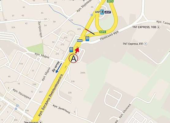 Схема рекламной плоскости по адресу Хмельницького (ринок "Галицьке перехрестя")лівий