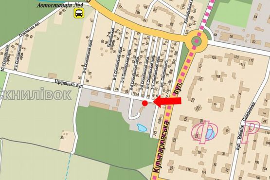 Схема рекламної площини за адресою Щирецкая ул., возле супермаркета "Новая линия"