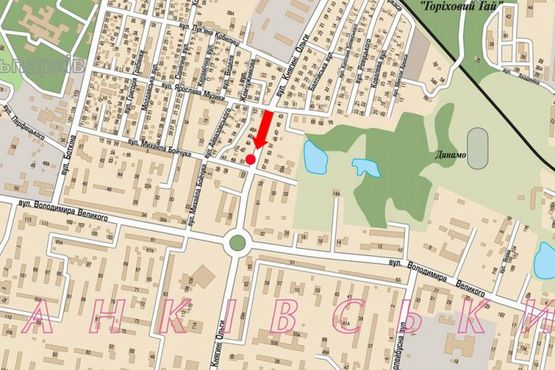 Схема рекламной плоскости по адресу Княгини Ольги ул., 51 / Бойчука ул., возле остановки, в сторону Владимира Великого ул., ТЦ "Львов", супермаркета "Фокстрот", "McDonald's"