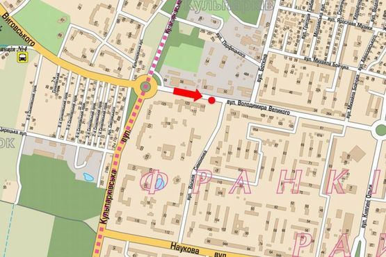 Схема рекламной плоскости по адресу Владимира Великого ул., 117, супермаркет "Эльдорадо"