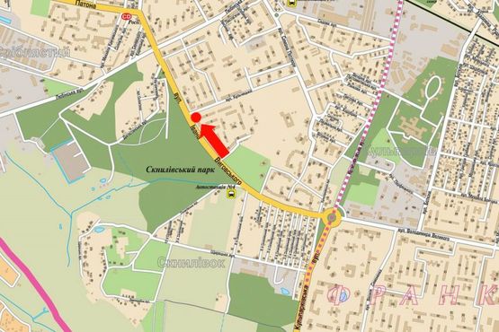 Схема рекламной плоскости по адресу Выговского ул. / Кульчицкой ул., рынок "Южный", остановка