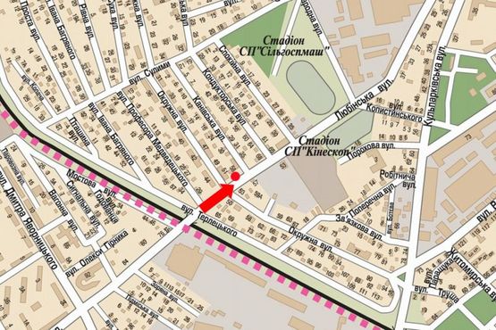 Схема рекламної площини за адресою Любинская ул., 51, в центр, остановка