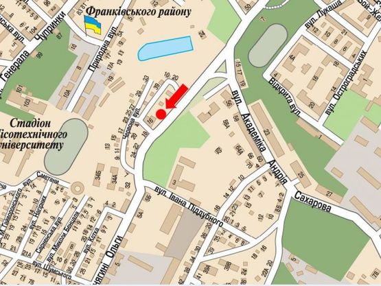 Схема рекламной плоскости по адресу Княгини Ольги ул., 16,  в сторону Владимира Великого ул., ТЦ "Львов", супермаркета "Фокстрот", "McDonald's"