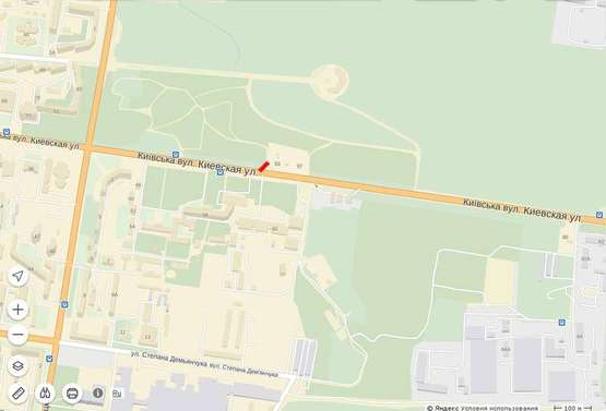 Схема рекламной плоскости по адресу Київська, 93 (на в'їзд в місто)