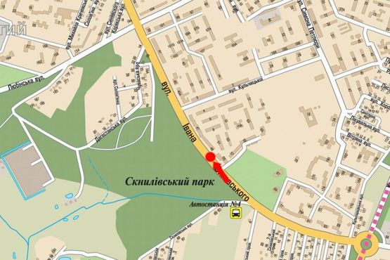 Схема рекламної площини за адресою Выговского ул., 49-55, в сторону ул. Любинская