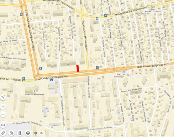 Схема рекламної площини за адресою Широкая ул., возле торгового центра