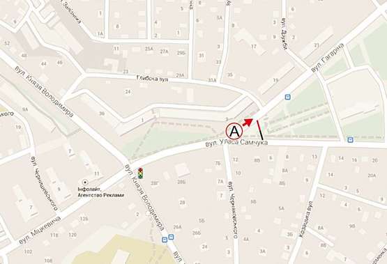 Схема рекламной плоскости по адресу Самчука -  Гагаріна