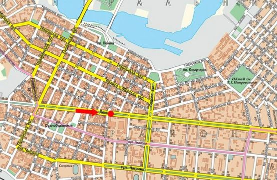 Схема рекламной плоскости по адресу Центральный пр. (бывш. Ленина пр.) / М. Морская ул., 2, бульвар, из центра, левая