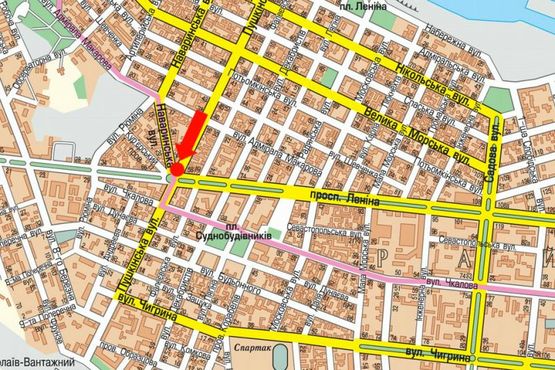 Схема рекламной плоскости по адресу Пушкинская ул. / Наваринская ул. / Центральный пр. (бывш. Ленина пр.), Пушкинское кольцо