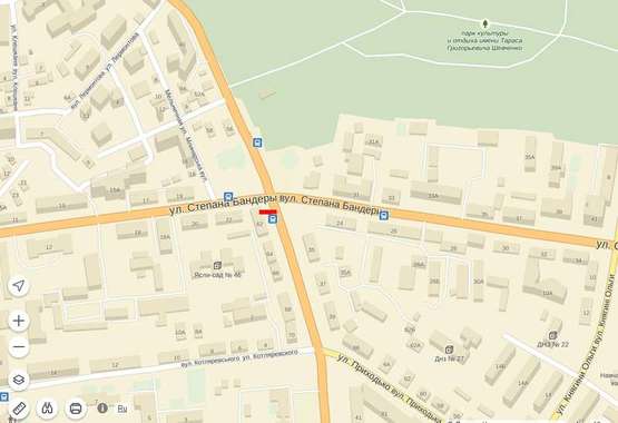 Схема рекламной плоскости по адресу Чорновола - вул. Бандери
