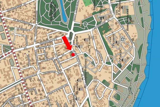 Схема рекламної площини за адресою Генуэзская ул., 24А,  гостиница "Atlantic", из центра