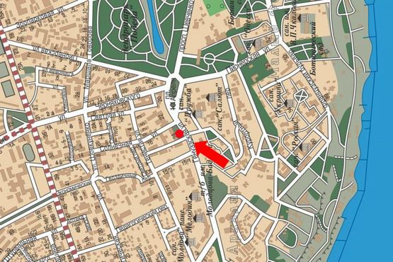 Схема рекламної площини за адресою Генуэзская ул., 24А,  гостиница "Atlantic", в центр