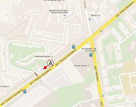 Схема рекламной плоскости по адресу Шухевича ст. А