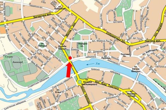 Схема рекламной плоскости по адресу Дружбы Народов пл. / ул. Независимости Набережная, со стороны пл. Б. Хмельницкого