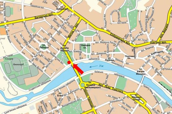 Схема рекламної площини за адресою Дружбы Народов пл. / ул. Студенческая Набережная