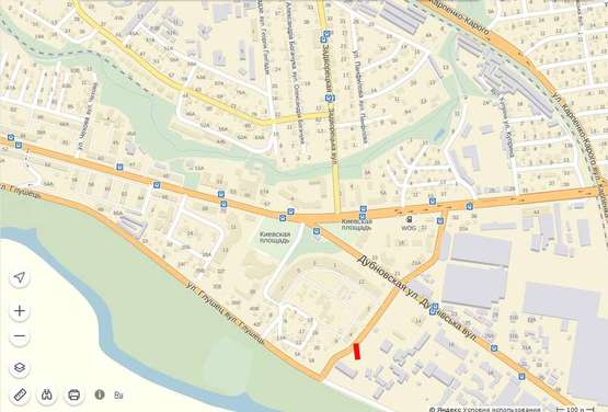 Схема рекламной плоскости по адресу Глушець - вул. Бринського