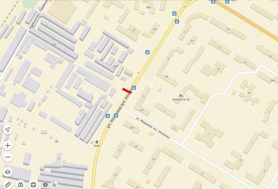 Схема рекламной плоскости по адресу Конякіна А (Заправка "ОККО")