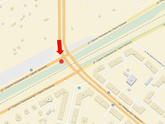 Схема рекламной плоскости по адресу Металургов пр., в сторону Победы ул., на светофоре, перед ж/д мостом