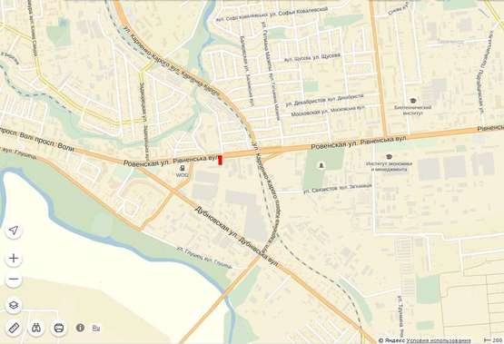 Схема рекламной плоскости по адресу Рівненська