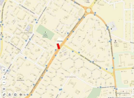 Схема рекламной плоскости по адресу Соборності - пр. Молоді (Загс)