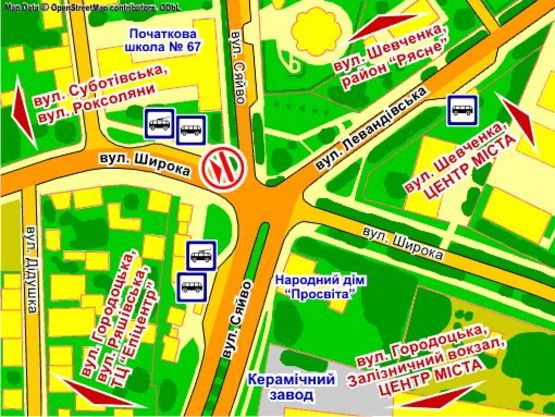 Схема рекламної площини за адресою вул. Широка – Сяйво, призма 2