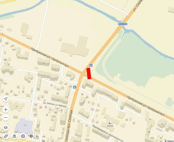 Схема рекламной плоскости по адресу Прибузька - пр. Свободи